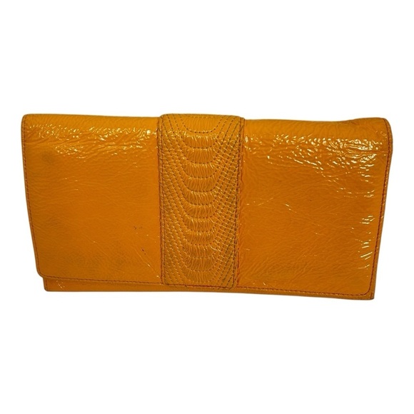 HOBO Handbags - Hobo International Large Patent Leather Women's Clutch Wallet | Orange Y2k